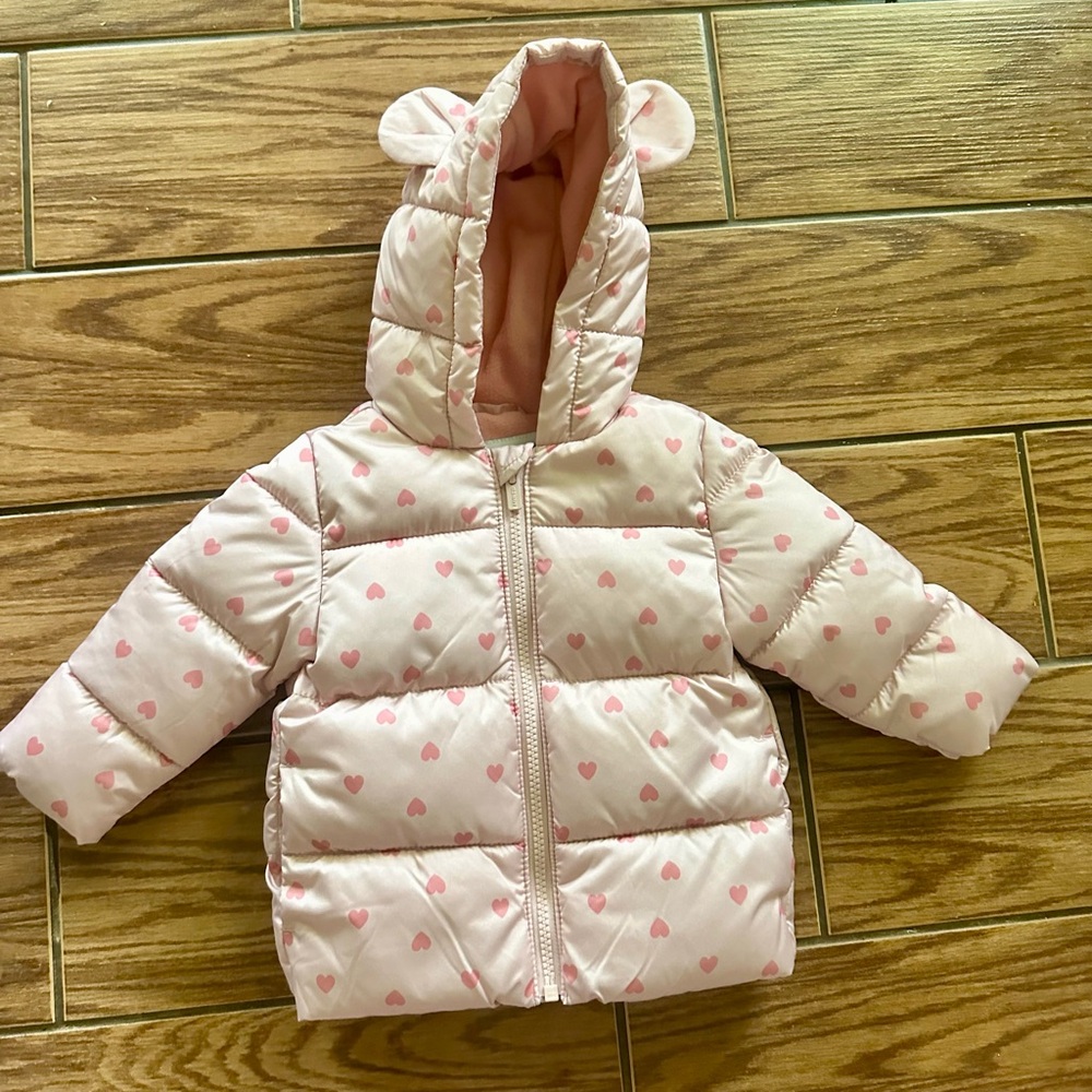 Old Navy Pink Heart Hooded Jacket